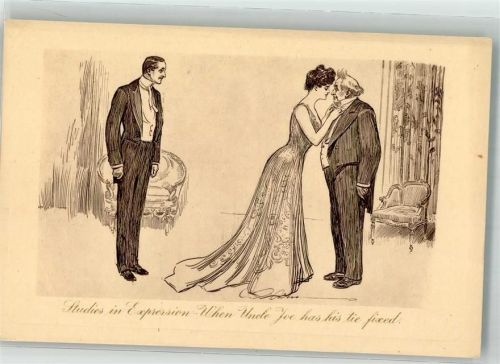 sign. Gibson Charles Dana Studie zum Ausdruck Pictorial Comedy