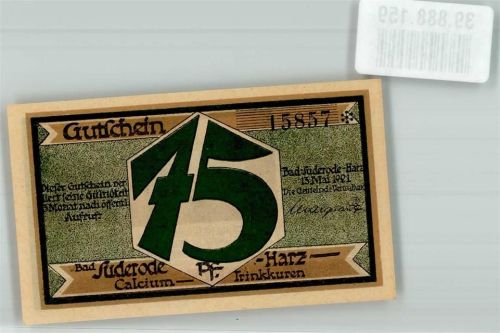 Bad Suderode 1921 75 Pfennig Gutschein No. 15857