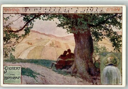 1913 Nr. 766-4 Schubert der Lindenbaum sign. Schütz