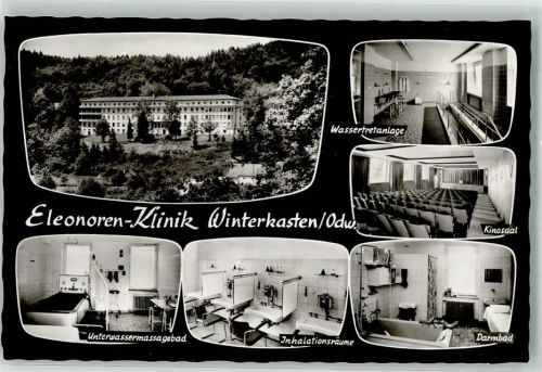Winterkasten Sanatorium Eleonorenklinik Wassertretanlage Kinosaal Unterwassermassagebad Inhalationsräume Darmbad