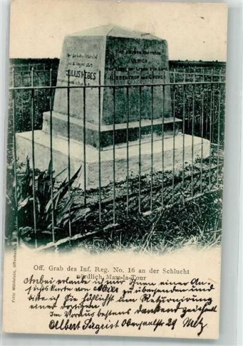 Mars-la-Tour 1899 Offiziersgrab des Inf.-Regt. No. 16 Reichseinigungskriege