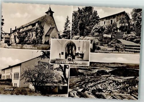 Aidlingen Fliegeraufnahme Schule Diakonissen Mutterhaus Ort handschriftlich Foto Original aus Archiv eines Ansichtskartenverlags