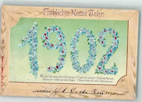 1902 Neujahr 1902 Vergissmeinnicht Passepartout