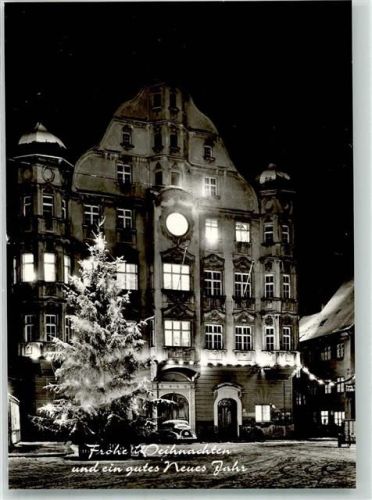 Memmingen Rathaus Winter Grüsse Weihnachten Neujahr Weihnachtsbaum