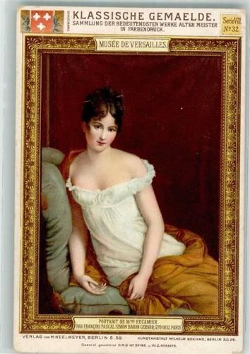 1900 Porträt de Recamier Serie VIII Nr. 32 Alter Meister im Bilderrahmen Klass. Gemälde Verlag Neelmeyer