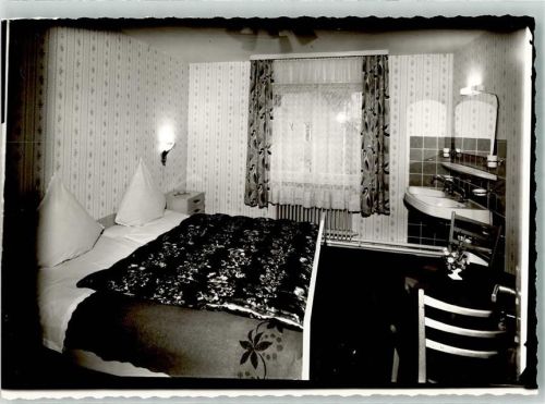 Unter-Flockenbach Gasthaus Pension Odenwald Ort handschriftlich Foto Original aus Archiv eines Ansichtskartenverlags