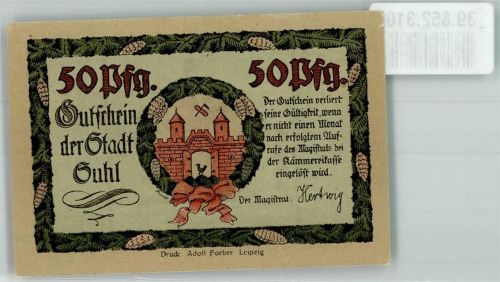 Suhl 50 Pfg. Gutschein