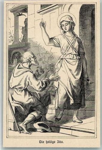 Lucca Stahlstich um 1880, die heilige Zita