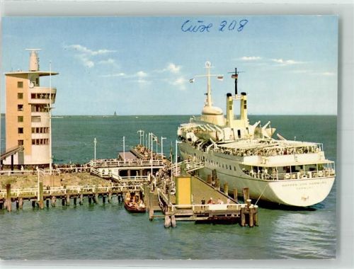 Cuxhaven M.S. Wappen von Hamburg Hafen An der Alten Liebe Leuchtturm