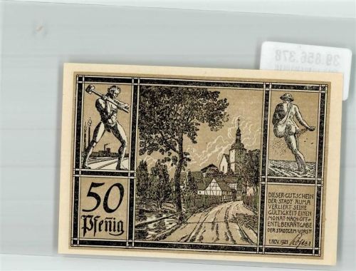 Auma 1921 50 Pfennig Bauer und Schmied Liebfrauenkirche