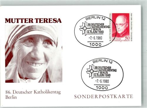 Berlin, unsortiert 1980 Mutter Teresa anläßlich des 86. Deutschen Katholikentages in Berlin