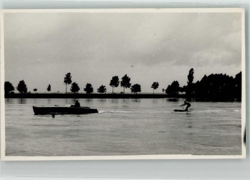 Karlsruhe 1931 Wasserski Rheinstrandbad Rappenwört