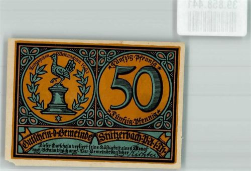 Stützerbach 1921 50 Pfennig Gutschein Glasmacher Rohrzieher bei der Arbeit