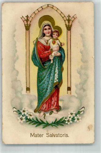 1914 Prägedruck Mater Salvatoris Maria mit dem Jesuskind G.G.K. No. 457