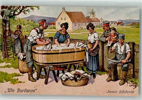Wir Barbaren Wäsche waschen immer hilfsbereit Verlag Gebr. Dietrich Serie 151/3