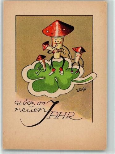 vermenschlicht Neujahr Karte Nr. 456 Verlag Sayle Mühlhausen Thüringen