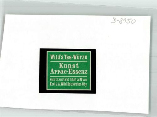 Holzkirchen Firma Karl Wild Kunst Arrac-Essenz Tee-Würze