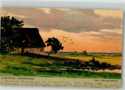1905 sign. Wencke S. Am Heidestrand