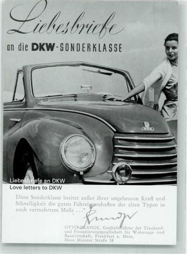 Liebesbriefe an DKW Sonderklasse