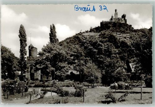 Braubach Rheinanlagen m. Blick a.d. Marksburg