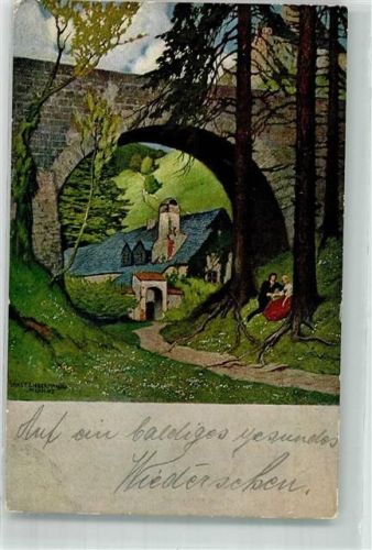 1917 sign. Liebermann E. Frau Paar Wie blüht es im Tale Serie 35-317 Feldpost WK I