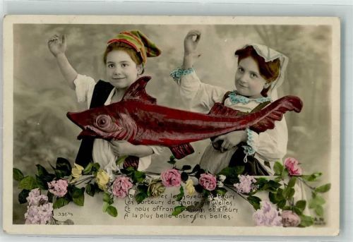 1906 Kinder Fisch Spruch AN Paris Nr.336