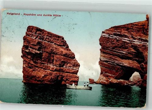 Helgoland 1910 Hoyshörn und dunkle Höhle Fotograf Krüss Aeukens