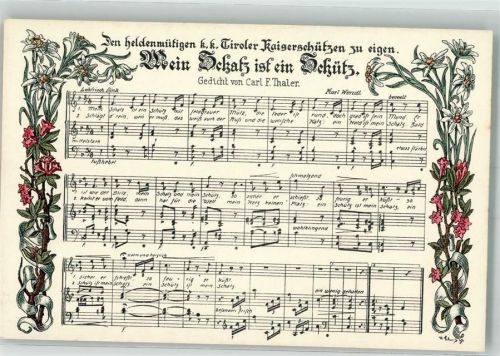 Text und Melodie des Liedes Mein Schatz ist ein Schütz von Thaler und Wendl Edelweiß Verlag Stempfle Nr. 5030
