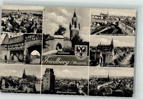 Friedberg Burg Kirche Viadukt Kaiserstrasse Wappen
