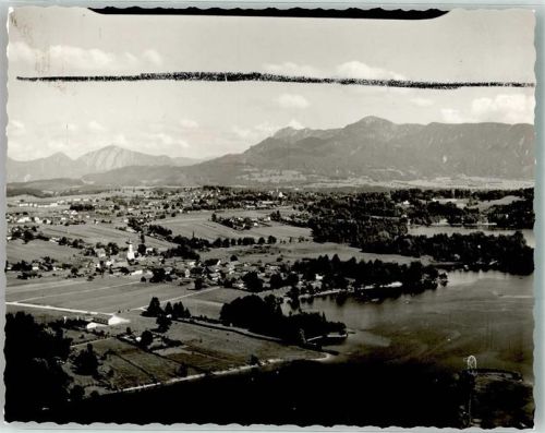 Murnau Fliegeraufnahme Ort handschriftlich Foto Original aus Archiv eines Ansichtskartenverlags