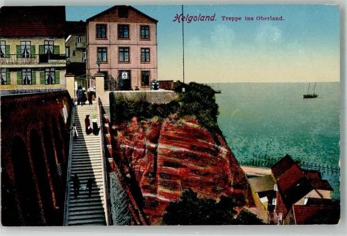 Helgoland Treppe zum Oberland Vorkriegsaufnahme