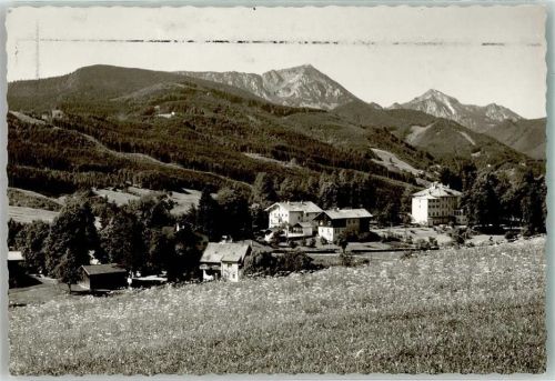 Alzing mit Genesungsheim Hochfelln und Hochgern Foto Original aus Archiv eines Ansichtskartenverlags Ort handschriftlich