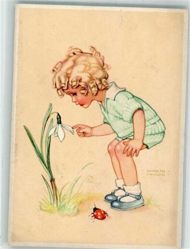 1940 sign. Lungershausen Marienkäfer Kind Verlag Carl Werner Nr. 1012