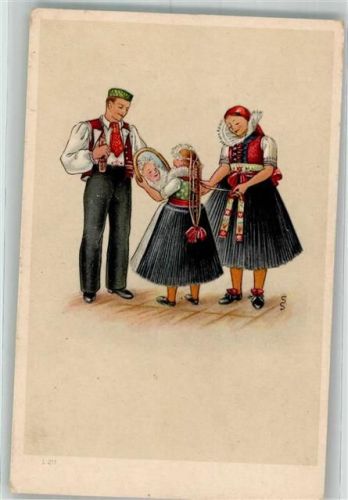 Familie in südmährischer Tracht