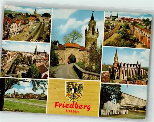 Friedberg Burg Kirche Viadukt Wappen