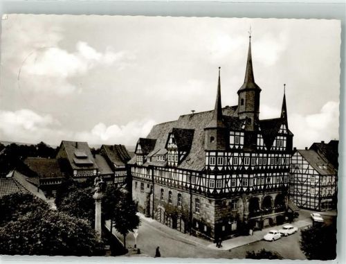 Duderstadt 1965 Rathaus Denkmal Mariensäule Auto