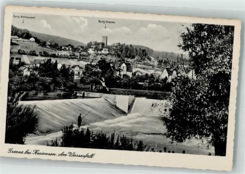 Greene Wasserfall Leine-Wehr mit Burg Greene Verlag Thoericht 13839