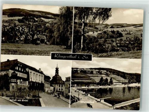 Klingenthal 1968 Schloss Kirche Schwimmbad
