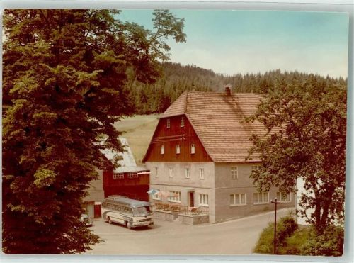 Langdorf Omnibus Gasthaus zur Post Ort handschriftlich Foto Original aus Archiv eines Ansichtskartenverlags