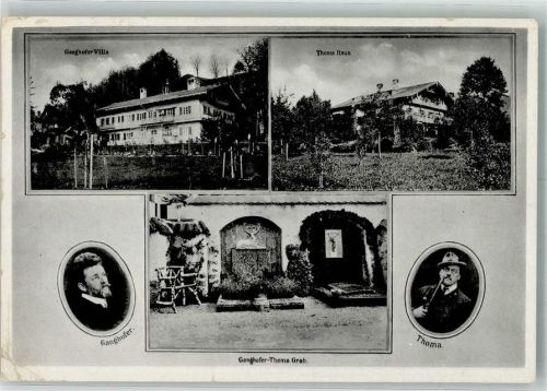 Rottach-Egern Ganghofer-Villa Thoma-Haus Grab und Portraits der beiden Dichter Fotograf Funk