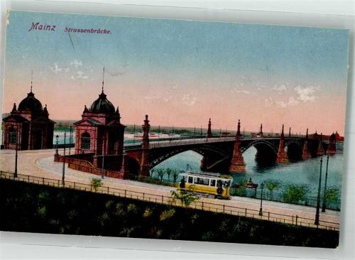 Mainz Rheinbrücke mit Straßenbahn