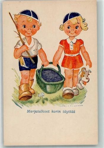 1944 Kinder haben Blaubeeren gesammelt , Terrier