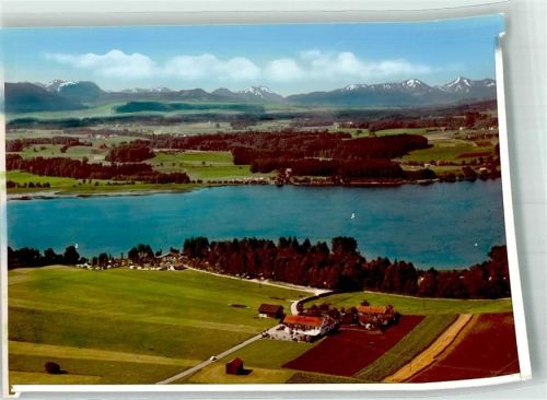 Kühnhausen Fliegeraufnahme vom Gasthaus Seewirt am Waginger See Foto Original aus Archiv eines Ansichtskartenverlags Ort handschriftlich