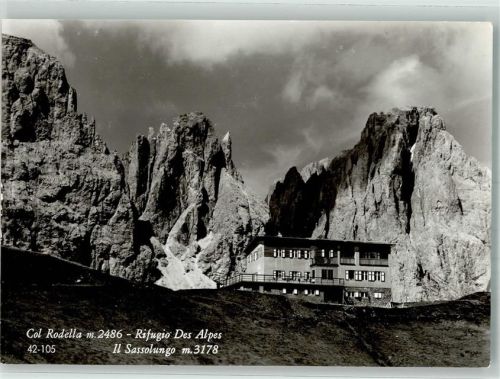46010 Campitello 1971 Foto AK Hüttenstempel Rifugio Des Alpes