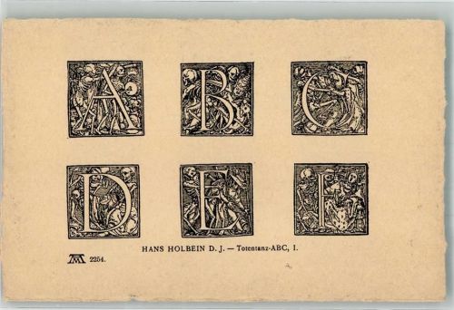 Hans Holbein : Totentanz ABC 1 Tod als Skelett