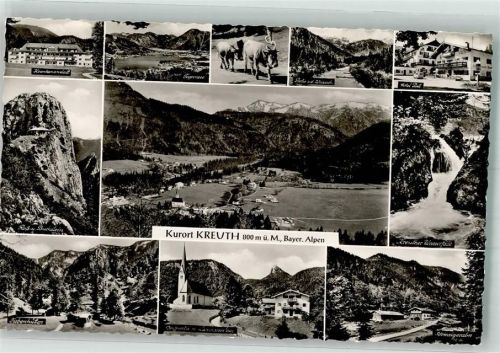 Kreuth Krankenhaus Tegernsee Hotel Post Roß- und Buchstein Siebenhütten Kreuther Wasserfälle Schwaigeralm Kirche St. Leonhard