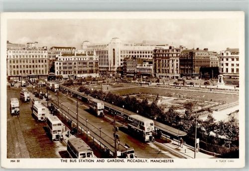 Manchester 1953 Omnibus Bahnhof Gardens Picadelly Notopfermarke Berlin