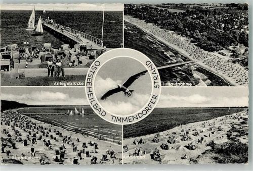 Timmendorfer Strand 1959 Fliegeraufnahme Schwimmbad Strand Anlegstelle Möwe