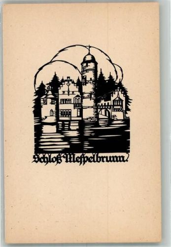 Mespelbrunn sign. Schwindt, A.M. Schloss Scherenschnitt