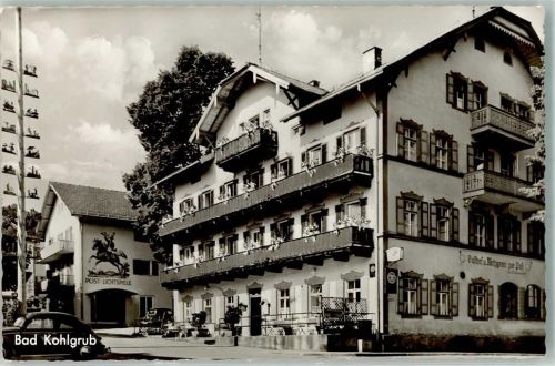 Bad Kohlgrub Hotel zur Post und Post-Lichtspiele Kino VW Käfer Fotograf Greiff